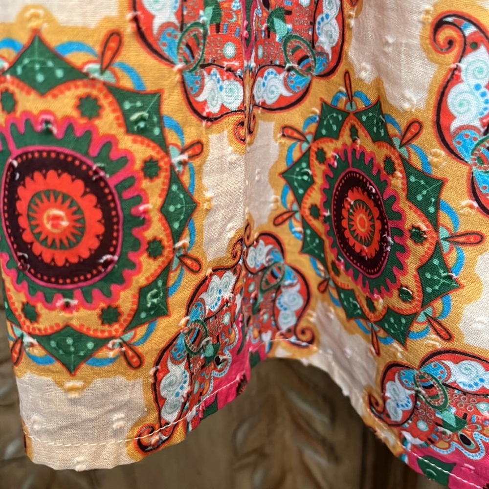 Anthropologie Let Me Be Abstract Ruffled Tank Petite - Picture 8 of 10